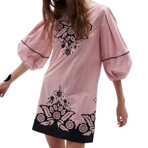 Figue Nia Appliqué Dress Pink Size Small